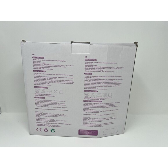 Lictin 2 Pack Baby Sleep Sack 18-36 Months Toddler 0.5 Tog Sleeping NEW IN BOX - Picture 6 of 12